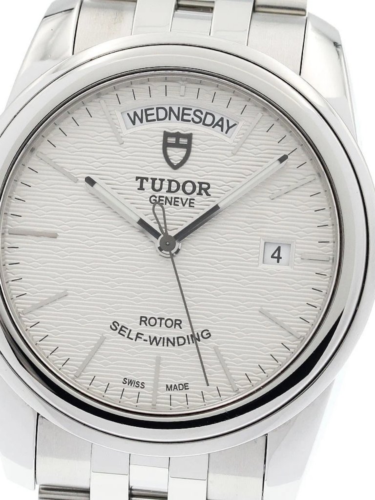 Tudor Glamour 56000 Date Day Silver Dial Automatic Mens Watch940319